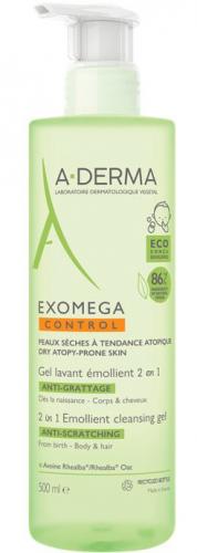 Адерма Очищающий гель 2 в 1 для тела и волос, 500 мл (A-Derma, Exomega Control)