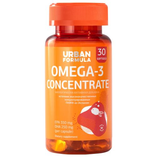 Урбан Формула Биологически активная добавка к пище Omega-3 Concentrate DHA EPA, 30 капсул (Urban Formula, General)