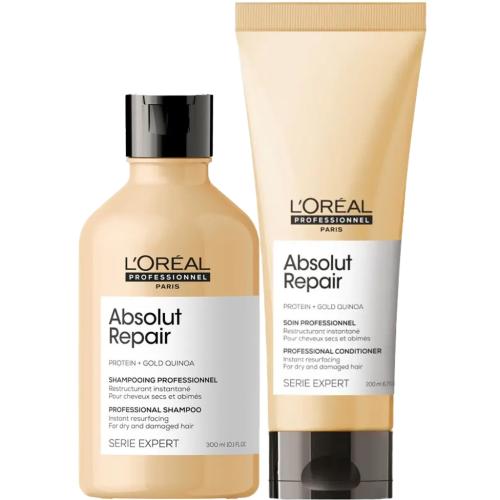 Лореаль Профессионель Программа Absolut Repair базовый уход: шампунь 300 мл + кондиционер 200 мл (L'Oreal Professionnel, Уход за волосами, Absolut Repair), фото-3