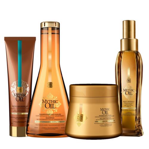 Лореаль Профессионель Набор Mythic Oil для тонких волос (Шампунь, 250 мл + Маска, 200 мл + Масло, 100 мл + Крем, 150 мл) (L'Oreal Professionnel, Уход за волосами, Mythic Oil)