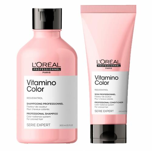 ЛореальПрофессионельНаборVitaminoColor(Шампунь,300мл+Кондиционер,200мл)(L'OrealProfessionnel,Уходзаволосами,VitaminoColor)