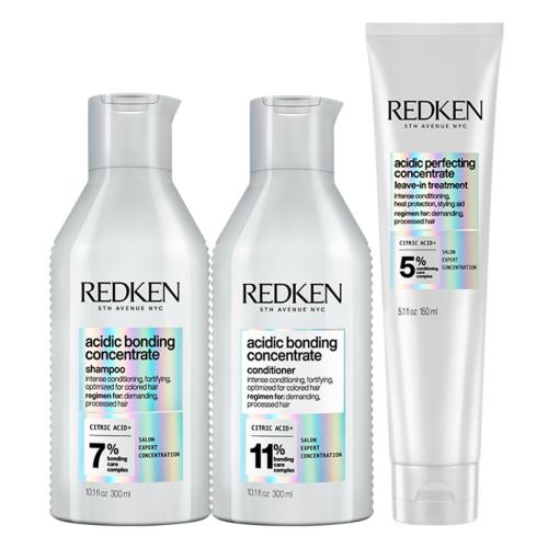 Редкен Набор Acidic bonding для восстановления всех типов поврежденных волос (Шампунь, 300 мл + Кондиционер, 300 мл + Лосьон, 150 мл) (Redken, Уход за волосами, Acidic bonding)