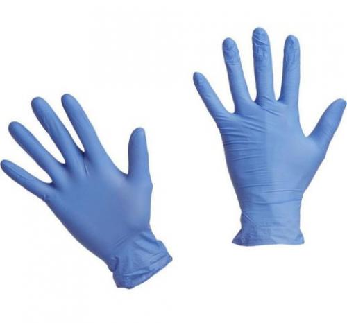 Перчатки нитрил голубые медицинские М Safe&amp;Care-1 пара  100 шт/упк (Чистовье, Расходные материалы для рук и ног, Одноразовые перчатки)