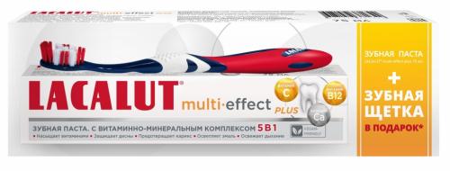 Лакалют Промо-набор Lacalut Multi-Effect Plus: зубная паста 75 мл + зубная щетка (Lacalut, Зубные пасты)