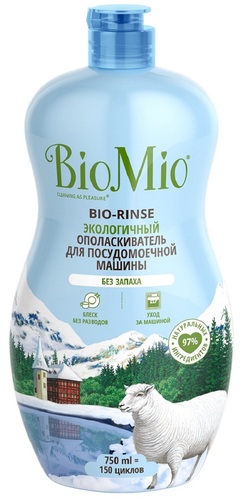 БиоМио Экологичный ополаскиватель для посудомоечной машины Bio-Rinse, 750 мл (BioMio, Посуда)