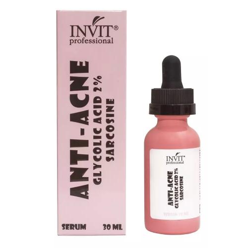 Инвит Сыворотка для лица Anti-acne с гликолевой кислотой 2% и саркозином, 30 мл (Invit, Invitel Aqua)