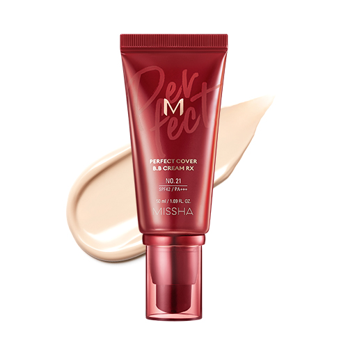 Миша Тональный BB крем M Perfect Cover BB Cream Rx № 21 Light Beige, 50 мл (Missha, Perfect Cover)