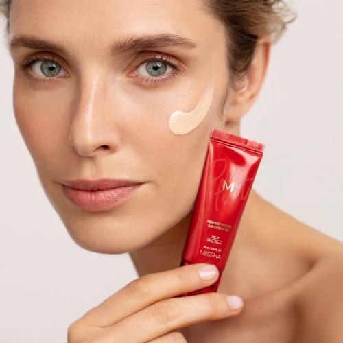 Миша Тональный BB крем M Perfect Cover BB Cream Rx SPF42/PA+++, 20 мл (Missha, Perfect Cover), фото-4