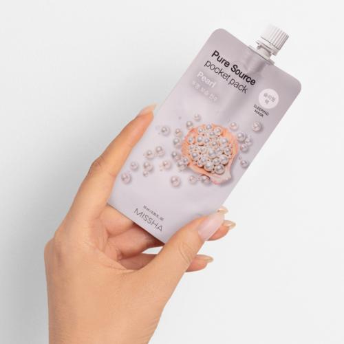 Миша Увлажняющая маска для лица Pearl, 10 мл (Missha, Маски, Pure Source Pocket Pack), фото-6