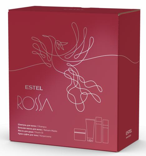 Эстель Подарочный набор парфюмерных компаньонов Rossa: шампунь 250 мл + бальзам-маска 200 мл + масло 150 мл + крем-суфле 200 мл (Estel Professional, Rossa)