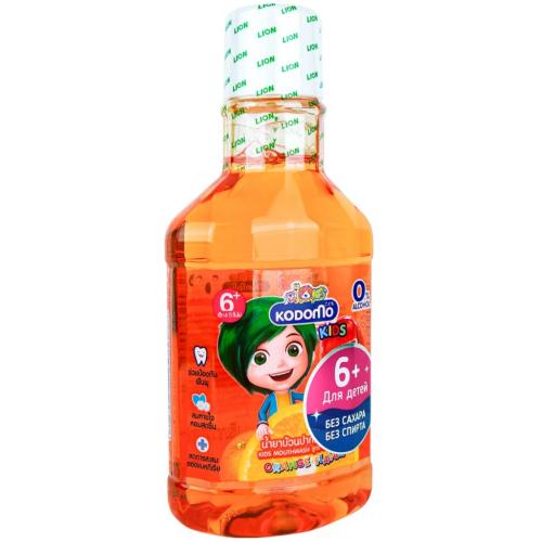 Лион Тайланд Ополаскиватель с ароматом апельсина для полости рта для детей с 6 лет, 250 мл (Lion Thailand, Kodomo), фото-2