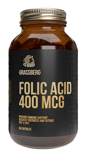 Грасберг Биологически активная добавка к пище Folic Acid 400 мкг, 60 капсул (Grassberg, )