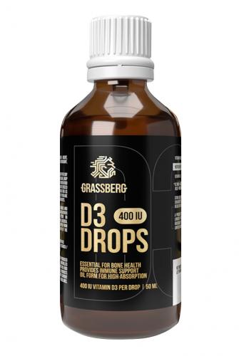 Грасберг Биологически активная добавка к пище Vitamin D3 400IU Drops, 50 мл (Grassberg, )
