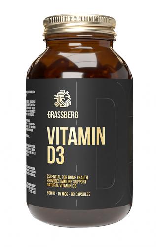 Грасберг Биологически активная добавка к пище Vitamin D3 600IU, 90 капсул (Grassberg, )