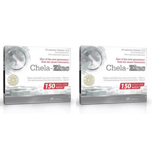 Биологически активная добавка к пище Chela-Zinc 490 мг, 2 х 30 капсул (Мужское здоровье)
