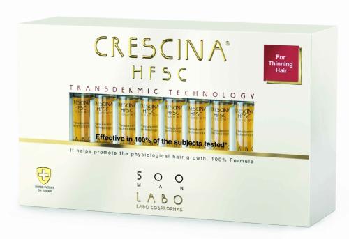 Кресцина 500 Лосьон для возобновления роста волос у мужчин Transdermic Re-Growth HFSC, №20 (Crescina, Transdermic)
