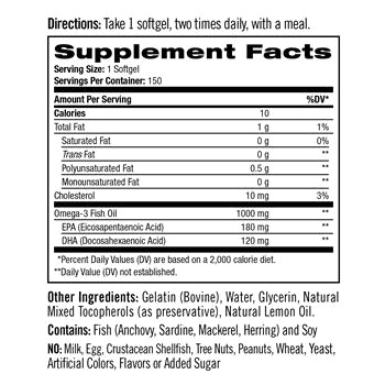 Натрол Рыбий жир омега-3 1000 мг, 150 капсул (Natrol, Омега 3), фото-7