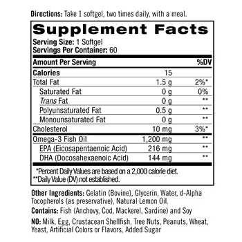 Натрол Рыбий жир омега-3 1200 мг, 60 капсул (Natrol, Омега 3), фото-7