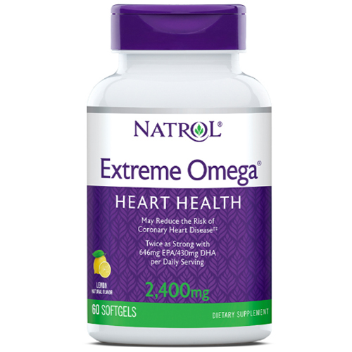 Натрол Омега Extreme со вкусом лимона 2400 мг, 60 капсул (Natrol, Омега 3)