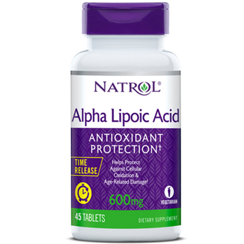 Натрол Альфа-липоевая кислота Time Release 600 мг, 45 таблеток (Natrol, Аминокислоты)