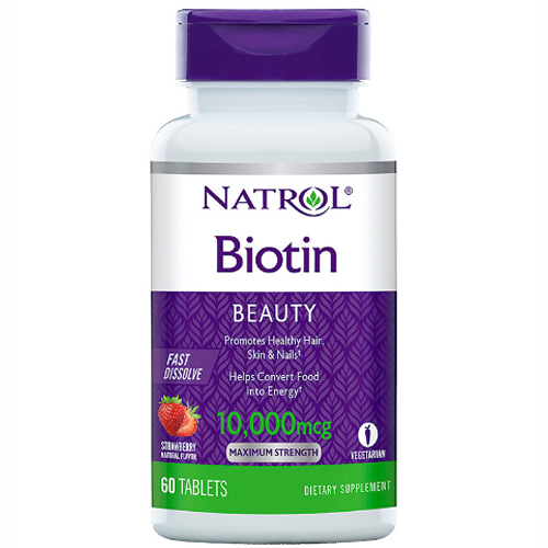 Натрол Биотин быстрорастворимый 10000 мкг, 60 таблеток (Natrol, Мультивитамины)