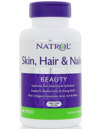Натрол Комплекс витаминов для кожи, волос и ногтей, 60 капсул (Natrol, Витамины и минералы)