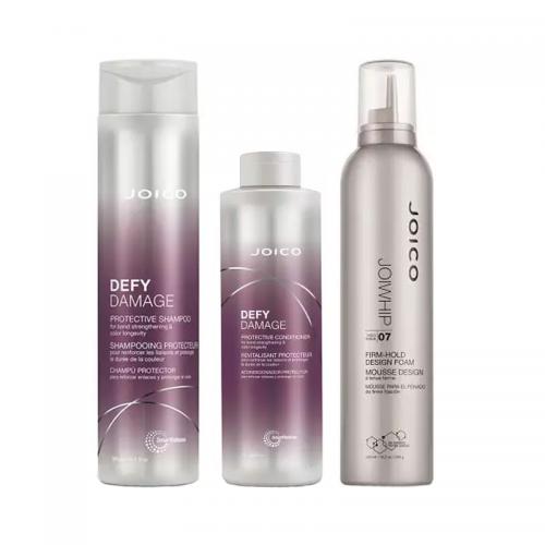 Джойко Набор для защиты цвета волос: шампунь-бонд 300 мл + кондиционер-бонд 250 мл + мусс для укладки 300 мл (Joico, Защита от повреждений волос, Defy Damage)