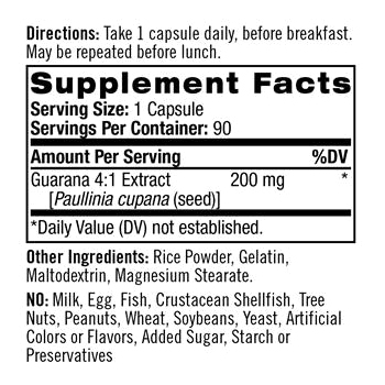 Натрол Гуарана 200 мг, 90 капсул (Natrol, Растительные продукты), фото-2