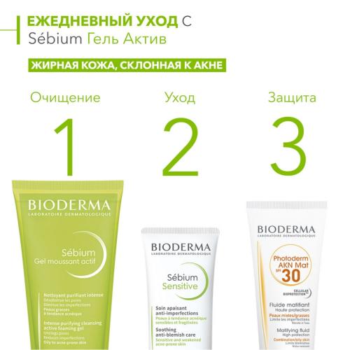 Биодерма Очищающий гель интенсивного действия Gel Actif, 200 мл (Bioderma, Sebium), фото-6