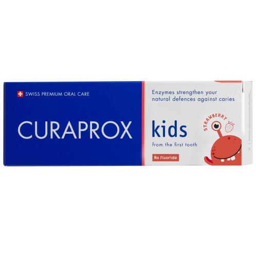 Курапрокс Зубная паста со вкусом клубники Kids Zero 0+, 60 мл (Curaprox, Детская продукция), фото-2