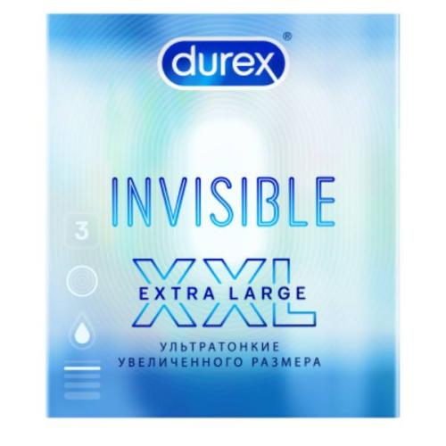 Дюрекс Ультратонкие презервативы Invisible XXL, 3 шт (Durex, Презервативы)
