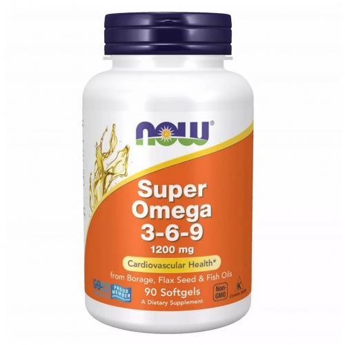 Нау Фудс Супер омега-3-6-9 1200 мг, 90 капсул (Now Foods, Жирные кислоты)