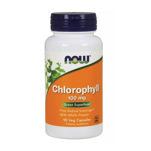 Нау Фудс Хлорофилл 100 мг, 90 капсул (Now Foods, Растительные продукты)