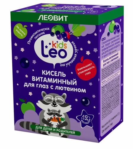 Кисель витаминный для глаз с лютеином для детей, 5 пакетов х 12 г (Леовит, Leo Kids)