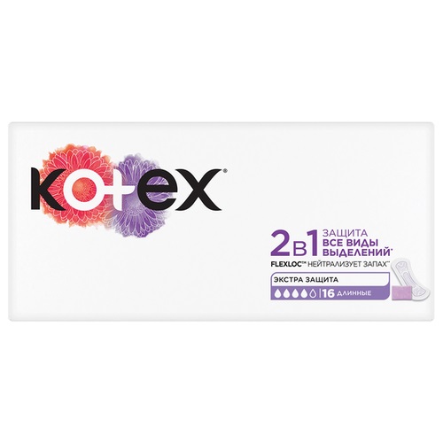 Котекс Ежедневные длинные прокладки 2в1, 16 шт (Kotex, Ежедневные), фото-2