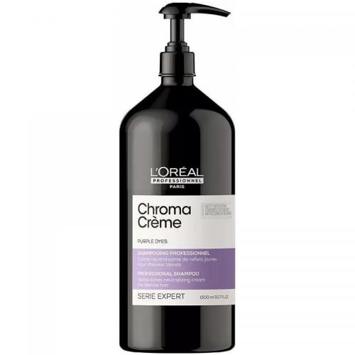 Лореаль Профессионель Шампунь-крем Chroma Creme с фиолетовым пигментом для нейтрализации желтизны очень светлых волос, 1500 мл (L'Oreal Professionnel, Уход за волосами, Chroma Creme)