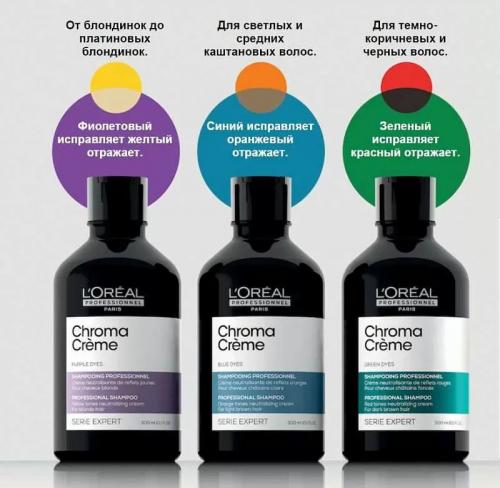 Лореаль Профессионель Шампунь-крем Chroma Creme с фиолетовым пигментом для нейтрализации желтизны очень светлых волос, 1500 мл (L'Oreal Professionnel, Уход за волосами, Chroma Creme), фото-4