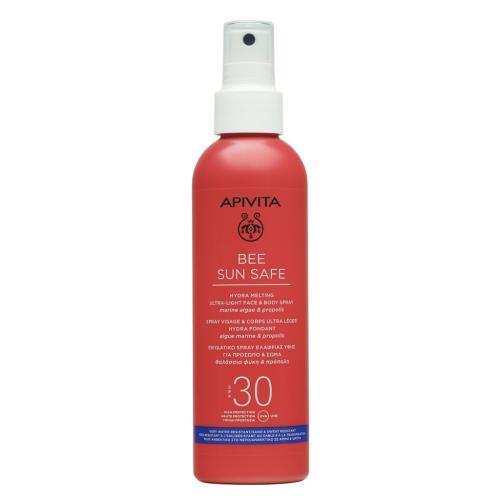 Апивита Солнцезащитный тающий ультра-легкий спрей для лица и тела SPF30, 200 мл (Apivita, Bee Sun Safe)