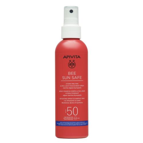 Апивита Солнцезащитный тающий ультра-легкий спрей для лица и тела SPF50, 200 мл (Apivita, Bee Sun Safe)