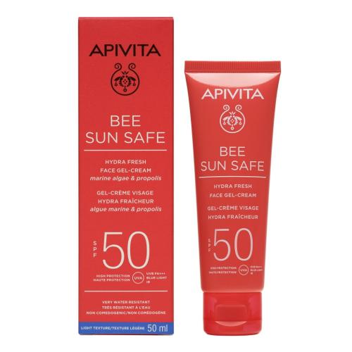 Апивита Солнцезащитный увлажняющий гель-крем для лица SPF50, 50 мл (Apivita, Bee Sun Safe)