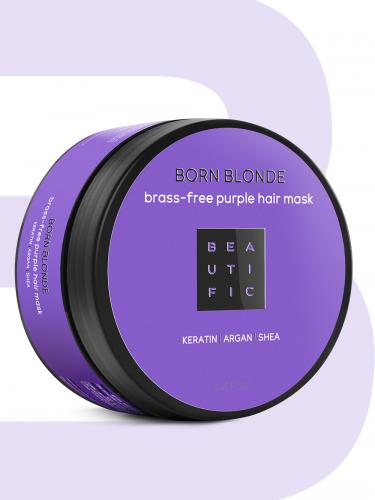 Бьютифик Фиолетовая маска для нейтрализации желтизны Born Blonde Brass-Free Purple, 250 мл (Beautific, Hair), фото-5