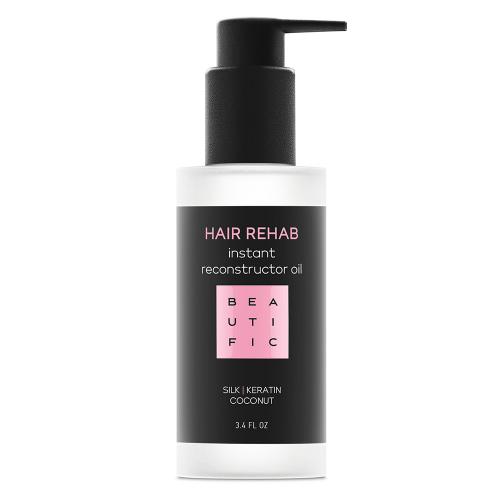 Бьютифик Масло-реконструктор для поврежденных волос Hair Rehab с кератином и шелком, 100 мл (Beautific, Hair)