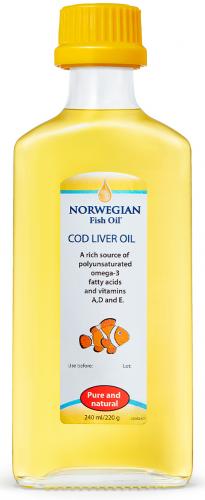 Норвегиан Фиш Ойл Комплекс Омега 3 из жира печени трески для младенцев, 240 мл (Norwegian Fish Oil, Омега 3)