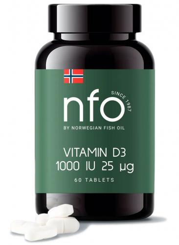 Норвегиан Фиш Ойл Витамин Д3 1000 МЕ, 60 таблеток (Norwegian Fish Oil, Витамины)