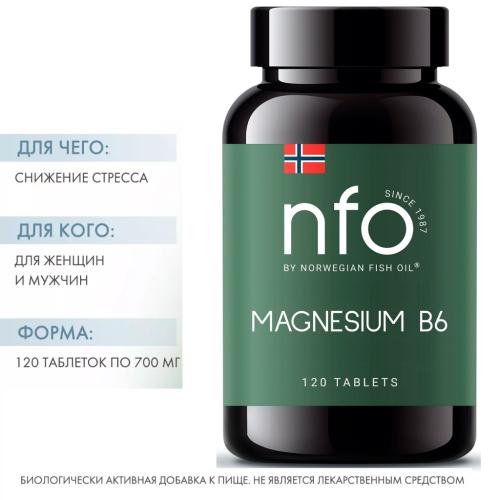 Норвегиан Фиш Ойл Комплекс &quot;Магний В6&quot;, 120 таблеток (Norwegian Fish Oil, Витамины), фото-2