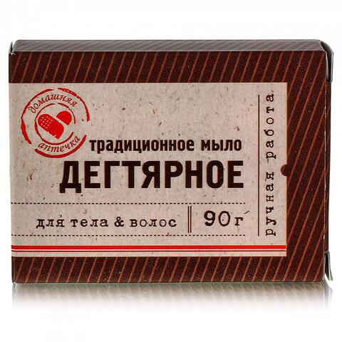 Мыло дегтярное, 90 г (Домашняя аптечка "Две линии", Для тела)