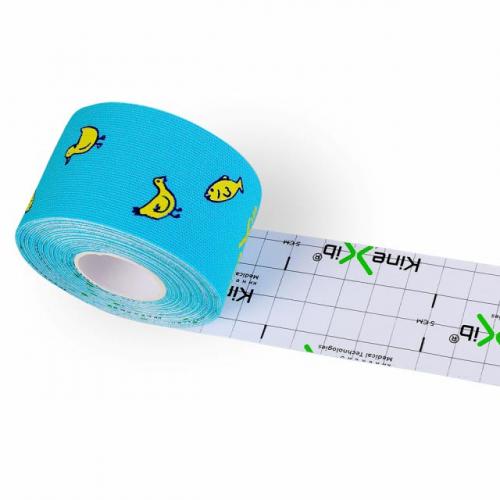 Кинезио тейп Classic Baby 4 см х 4 м синий, принт крокодил  (Kids), фото-3