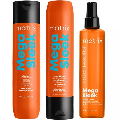 Матрикс Набор для гладкости волос Total results Mega Sleek (шампунь 300 мл + кондиционер 300 мл + термозащита 250 мл) (Matrix, Total results, Mega Sleek)