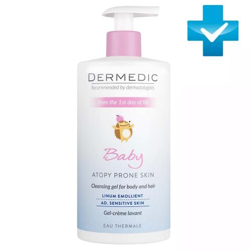 Дермедик Очищающий крем-гель с 1 дня жизни, 500 мл (Dermedic, Linum Emollient Baby)