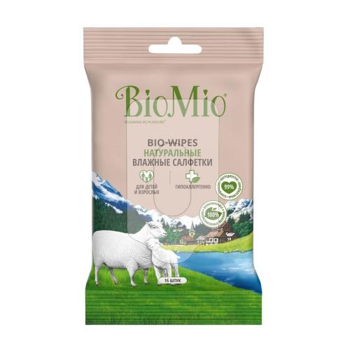 БиоМио Влажные салфетки Bio-Wipes, 15 шт (BioMio, Гигиена)